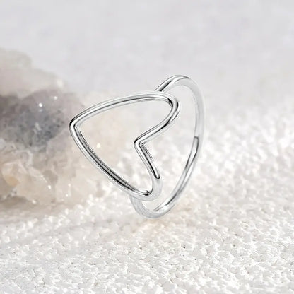 Hollow Big Heart Stackable Ring